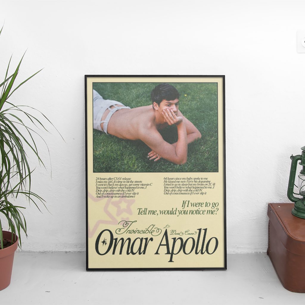 Omar Apollo Invincible Lyrics Poster - Omar Apollo Store