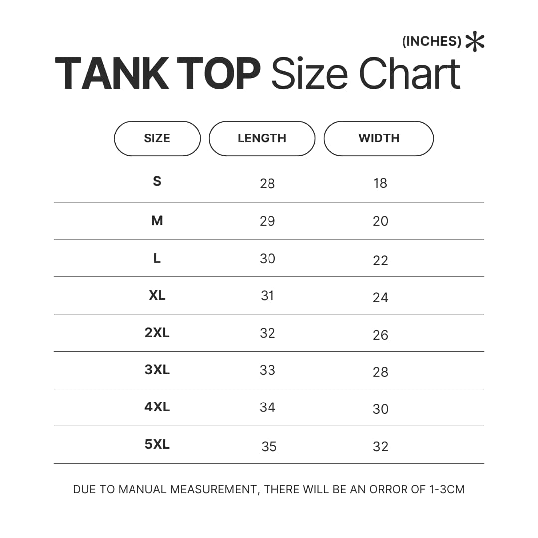 Tank Top Size Chart - Omar Apollo Store